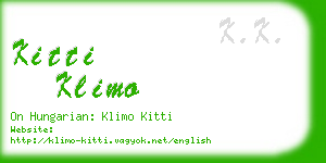 kitti klimo business card